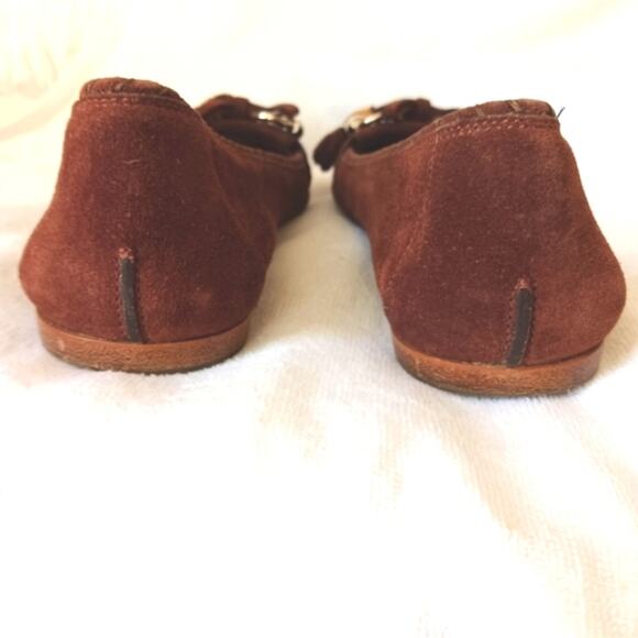 Gucci Horsebit Loafers Sz 6.5 B Suede Leather Bamboo Tassel Glam Italy has Flaw - Picture 11 of 14